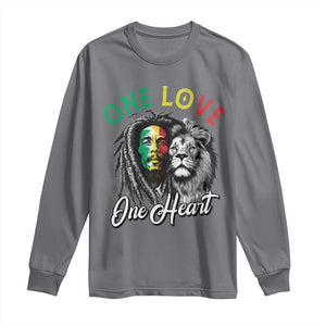 Reggae Legend Long Sleeve Shirt One Love One Heart Rastafarian Reggae Music Lion TS11 Charcoal Print Your Wear
