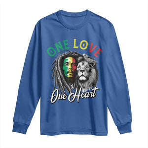 Reggae Legend Long Sleeve Shirt One Love One Heart Rastafarian Reggae Music Lion TS11 Royal Blue Print Your Wear