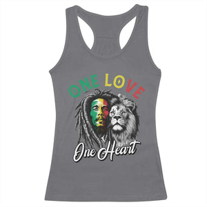 Reggae Legend Racerback Tank Top One Love One Heart Rastafarian Reggae Music Lion TS11 Charcoal Print Your Wear