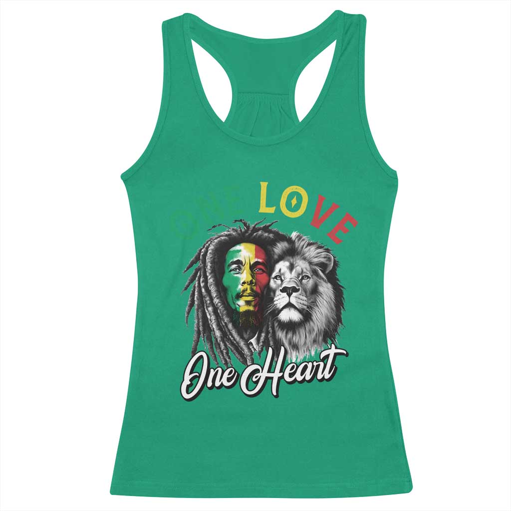 Reggae Legend Racerback Tank Top One Love One Heart Rastafarian Reggae Music Lion TS11 Irish Green Print Your Wear