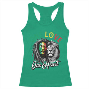 Reggae Legend Racerback Tank Top One Love One Heart Rastafarian Reggae Music Lion TS11 Irish Green Print Your Wear