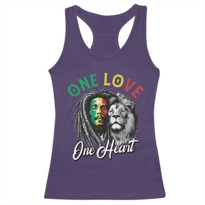 Reggae Legend Racerback Tank Top One Love One Heart Rastafarian Reggae Music Lion TS11 Purple Print Your Wear