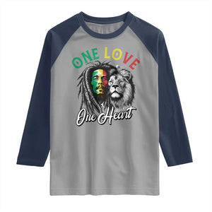 Reggae Legend Raglan Shirt One Love One Heart Rastafarian Reggae Music Lion TS11 Sport Gray Navy Print Your Wear