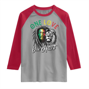 Reggae Legend Raglan Shirt One Love One Heart Rastafarian Reggae Music Lion TS11 Sport Gray Red Print Your Wear