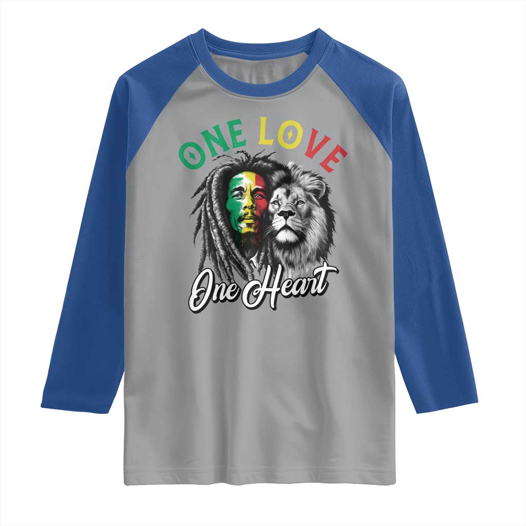 Reggae Legend Raglan Shirt One Love One Heart Rastafarian Reggae Music Lion TS11 Sport Gray Royal Print Your Wear
