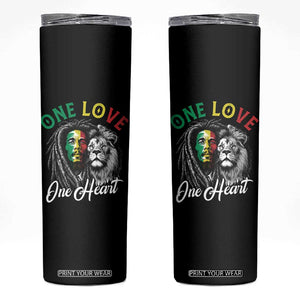 Reggae Legend Skinny Tumbler One Love One Heart Rastafarian Reggae Music Lion TS11 Black Print Your Wear