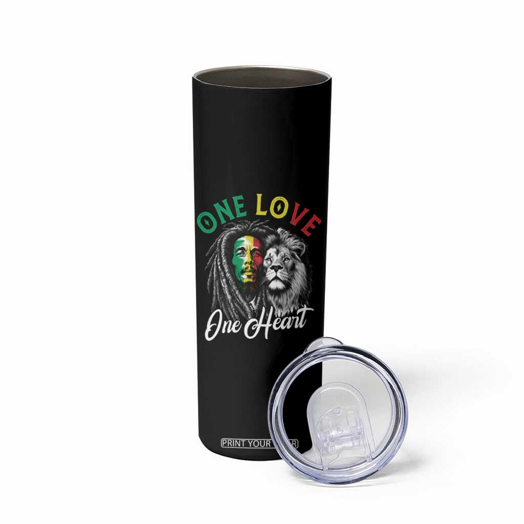 Reggae Legend Skinny Tumbler One Love One Heart Rastafarian Reggae Music Lion TS11 Print Your Wear