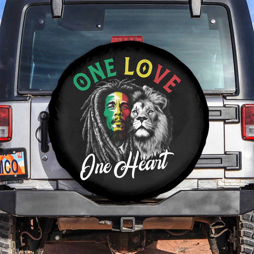 Reggae Legend Spare Tire Cover One Love One Heart Rastafarian Reggae Music Lion TS11 No hole Black Print Your Wear