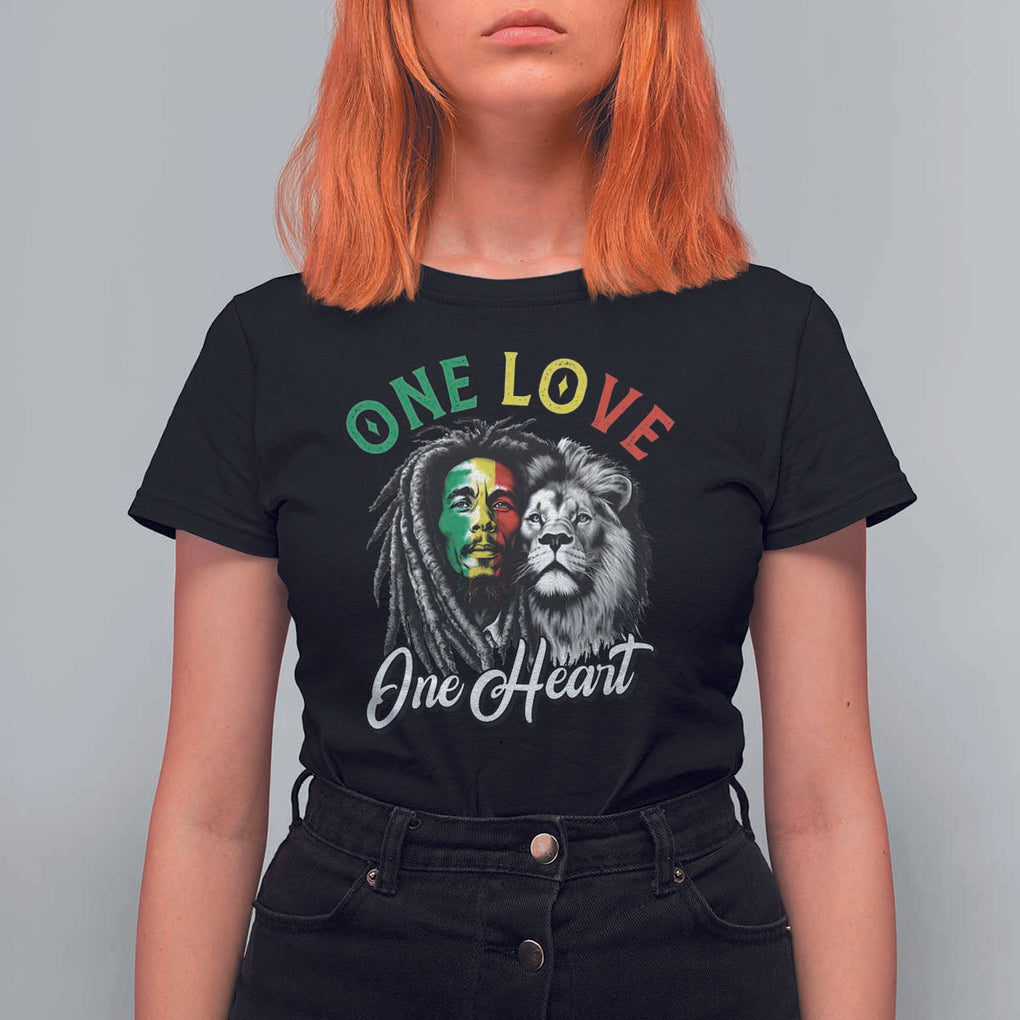 Reggae Legend T Shirt For Women One Love One Heart Rastafarian Reggae Music Lion TS11 Black Print Your Wear
