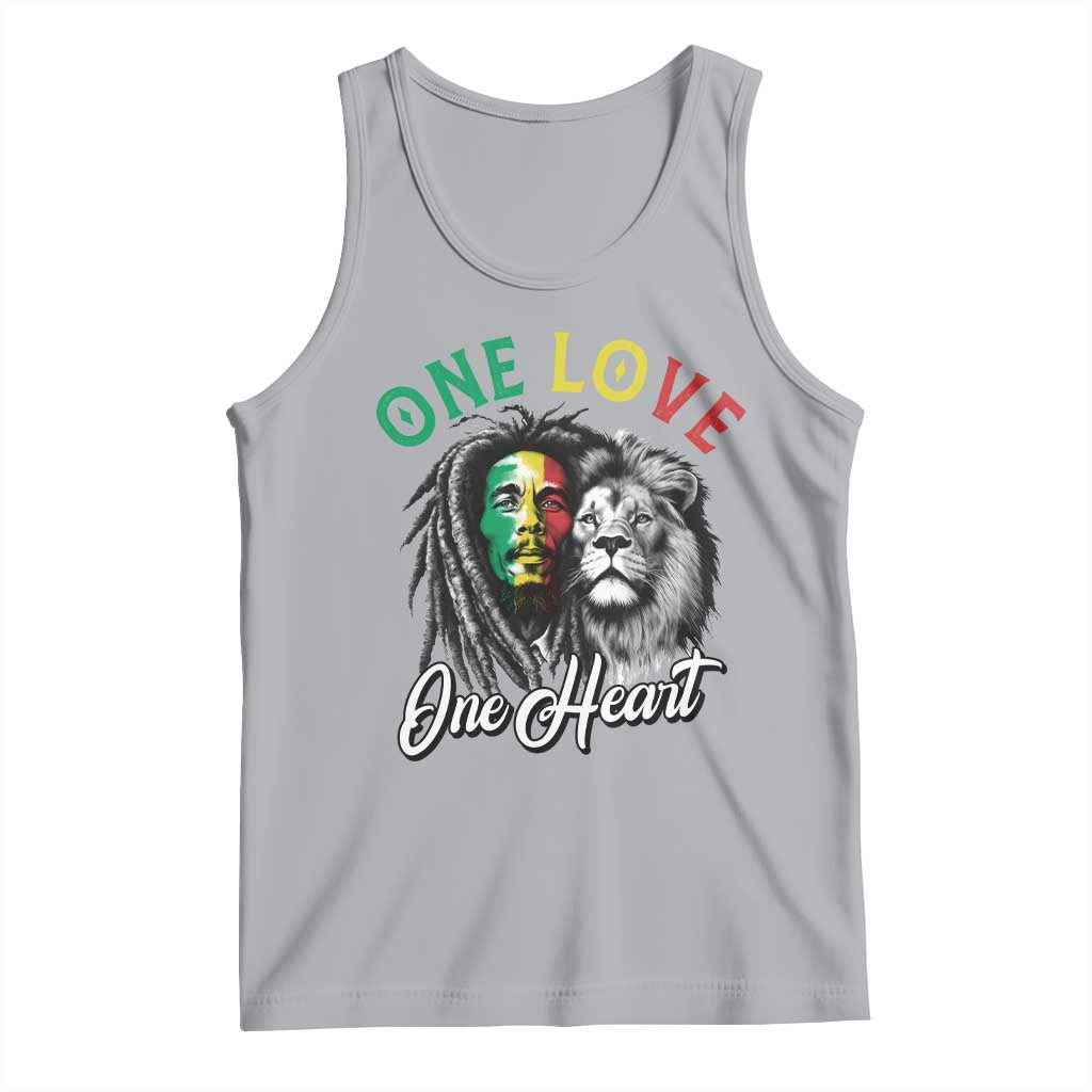 Reggae Legend Tank Top One Love One Heart Rastafarian Reggae Music Lion TS11 Athletic Heather Print Your Wear