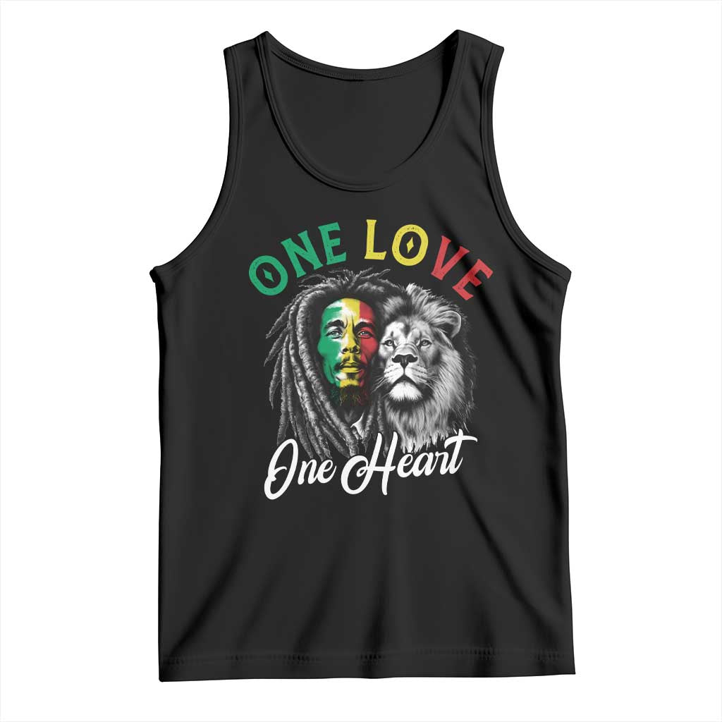 Reggae Legend Tank Top One Love One Heart Rastafarian Reggae Music Lion TS11 Black Print Your Wear