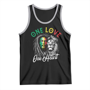 Reggae Legend Tank Top One Love One Heart Rastafarian Reggae Music Lion TS11 Black Athletic Heather Print Your Wear