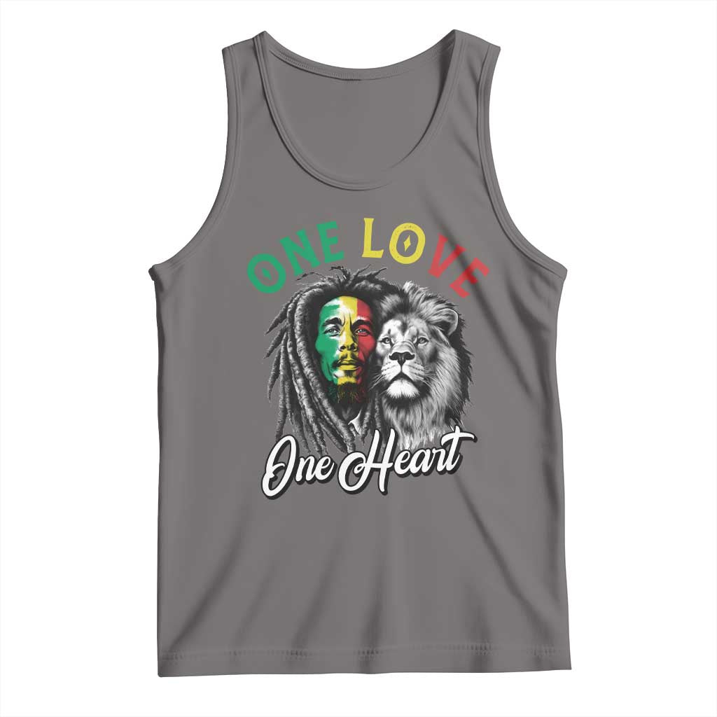Reggae Legend Tank Top One Love One Heart Rastafarian Reggae Music Lion TS11 Deep Heather Print Your Wear