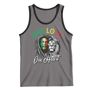 Reggae Legend Tank Top One Love One Heart Rastafarian Reggae Music Lion TS11 Deep Heather Black Print Your Wear