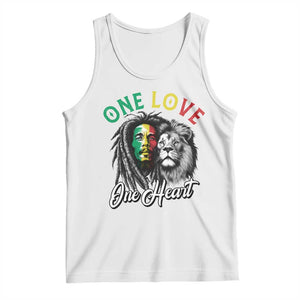 Reggae Legend Tank Top One Love One Heart Rastafarian Reggae Music Lion TS11 White Print Your Wear