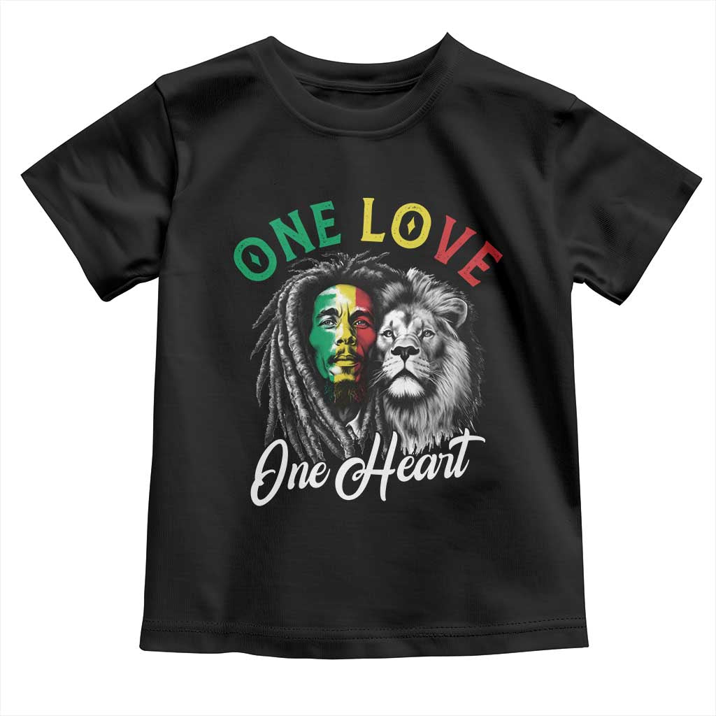 Reggae Legend Toddler T Shirt One Love One Heart Rastafarian Reggae Music Lion TS11 Black Print Your Wear
