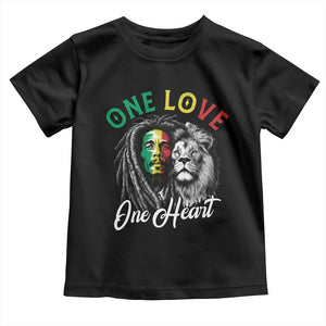 Reggae Legend Toddler T Shirt One Love One Heart Rastafarian Reggae Music Lion TS11 Black Print Your Wear