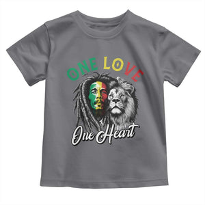 Reggae Legend Toddler T Shirt One Love One Heart Rastafarian Reggae Music Lion TS11 Charcoal Print Your Wear