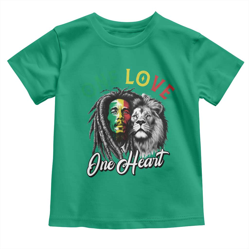 Reggae Legend Toddler T Shirt One Love One Heart Rastafarian Reggae Music Lion TS11 Irish Green Print Your Wear