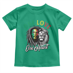 Reggae Legend Toddler T Shirt One Love One Heart Rastafarian Reggae Music Lion TS11 Irish Green Print Your Wear