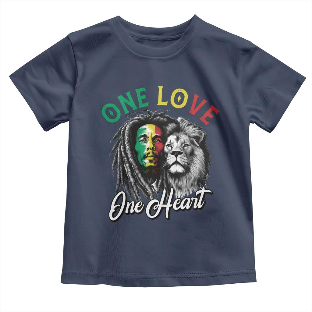 Reggae Legend Toddler T Shirt One Love One Heart Rastafarian Reggae Music Lion TS11 Navy Print Your Wear