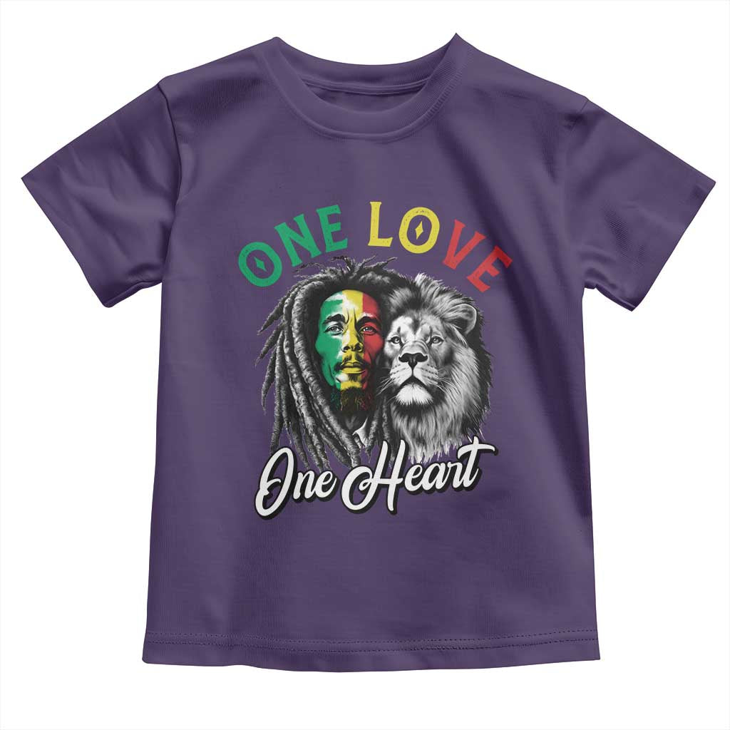 Reggae Legend Toddler T Shirt One Love One Heart Rastafarian Reggae Music Lion TS11 Purple Print Your Wear