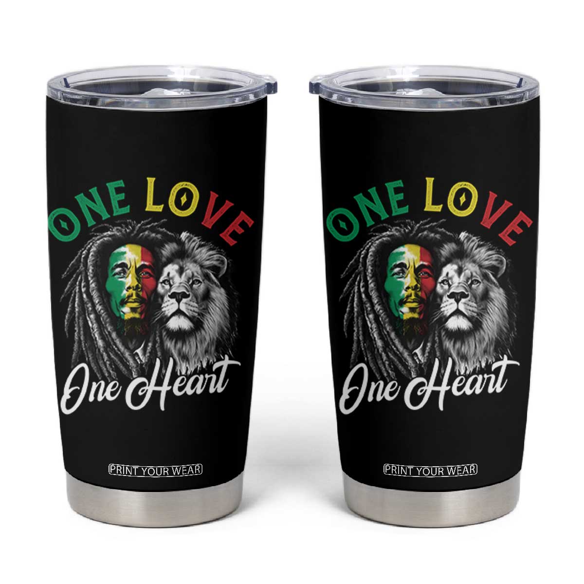 Reggae Legend Tumbler Cup One Love One Heart Rastafarian Reggae Music Lion TS11 Black Print Your Wear