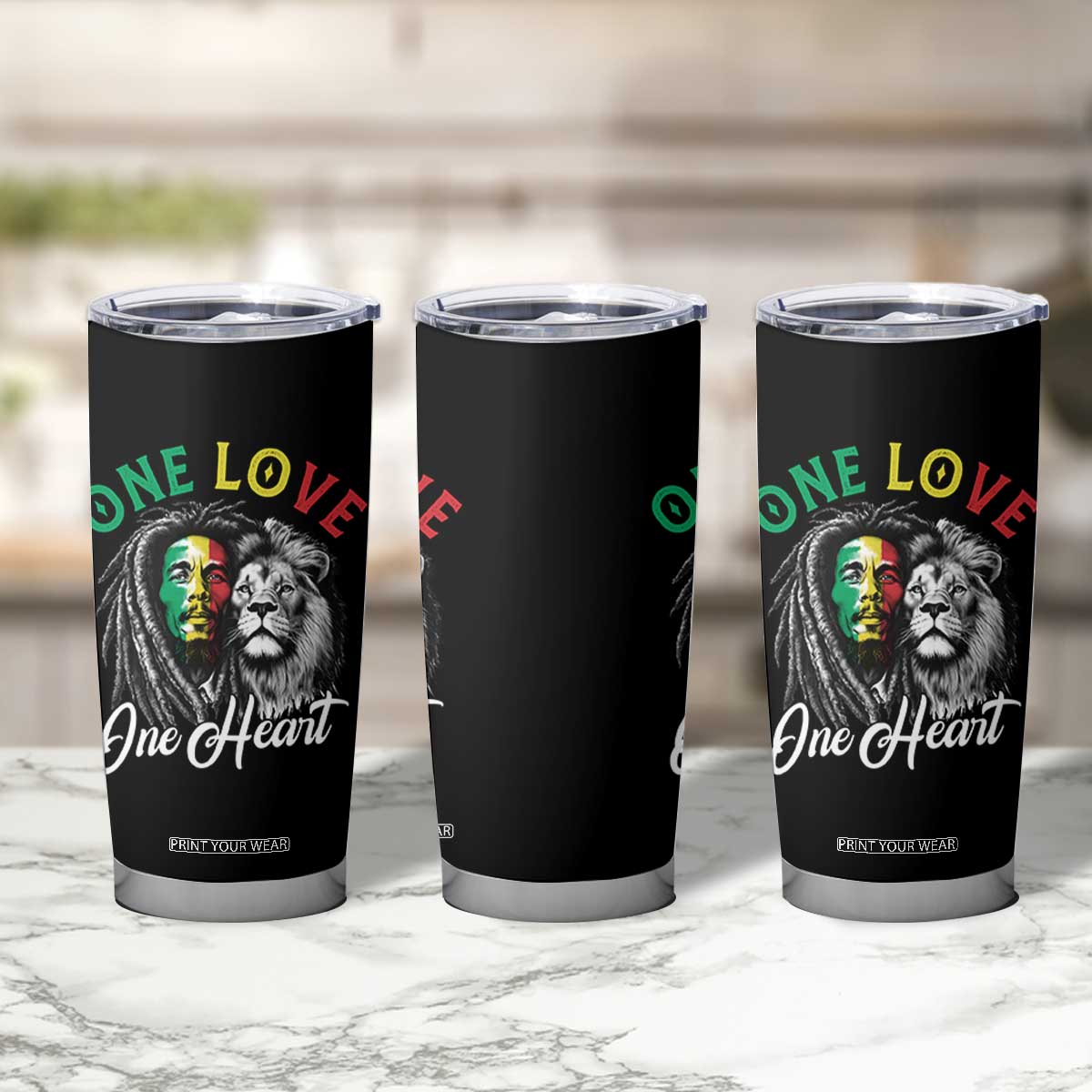 Reggae Legend Tumbler Cup One Love One Heart Rastafarian Reggae Music Lion TS11 Print Your Wear