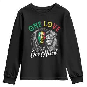 Reggae Legend Youth Sweatshirt One Love One Heart Rastafarian Reggae Music Lion TS11 Black Print Your Wear