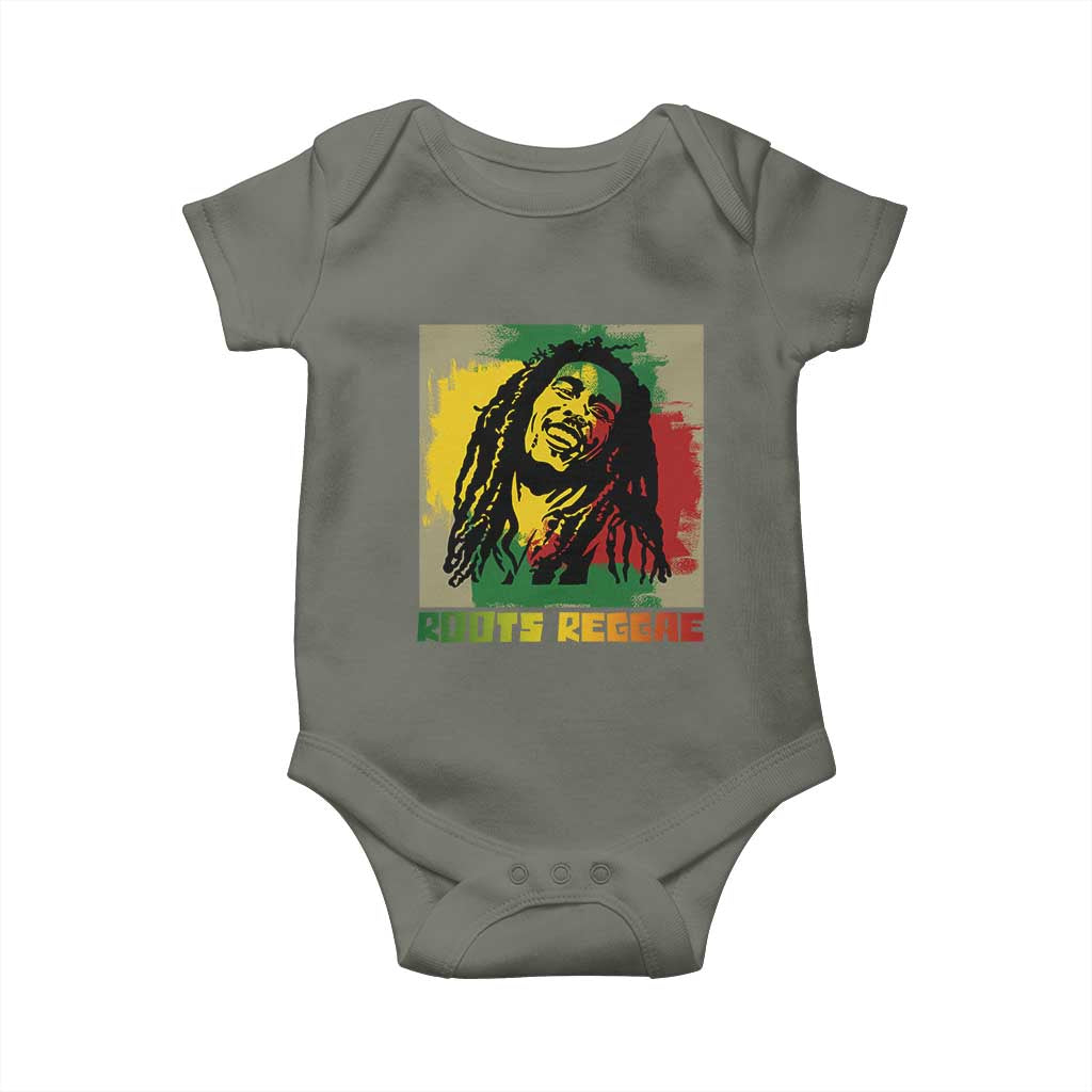 Legend Bob Baby Onesie Roots Reggae Rastafarian Music Jamaica TS11 Military Green Print Your Wear