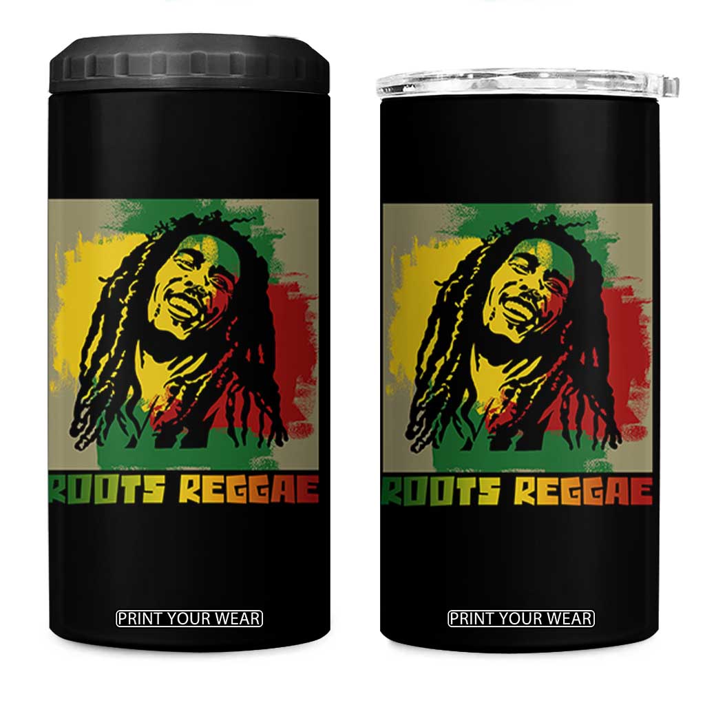 Legend Bob 4 in 1 Can Cooler Tumbler Roots Reggae Rastafarian Music Jamaica TS11 One Size: 16 oz Black Print Your Wear