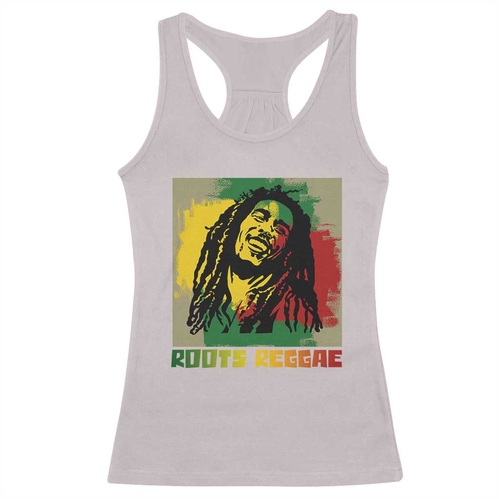 Legend Bob Racerback Tank Top Roots Reggae Rastafarian Music Jamaica TS11 Ice Gray Print Your Wear