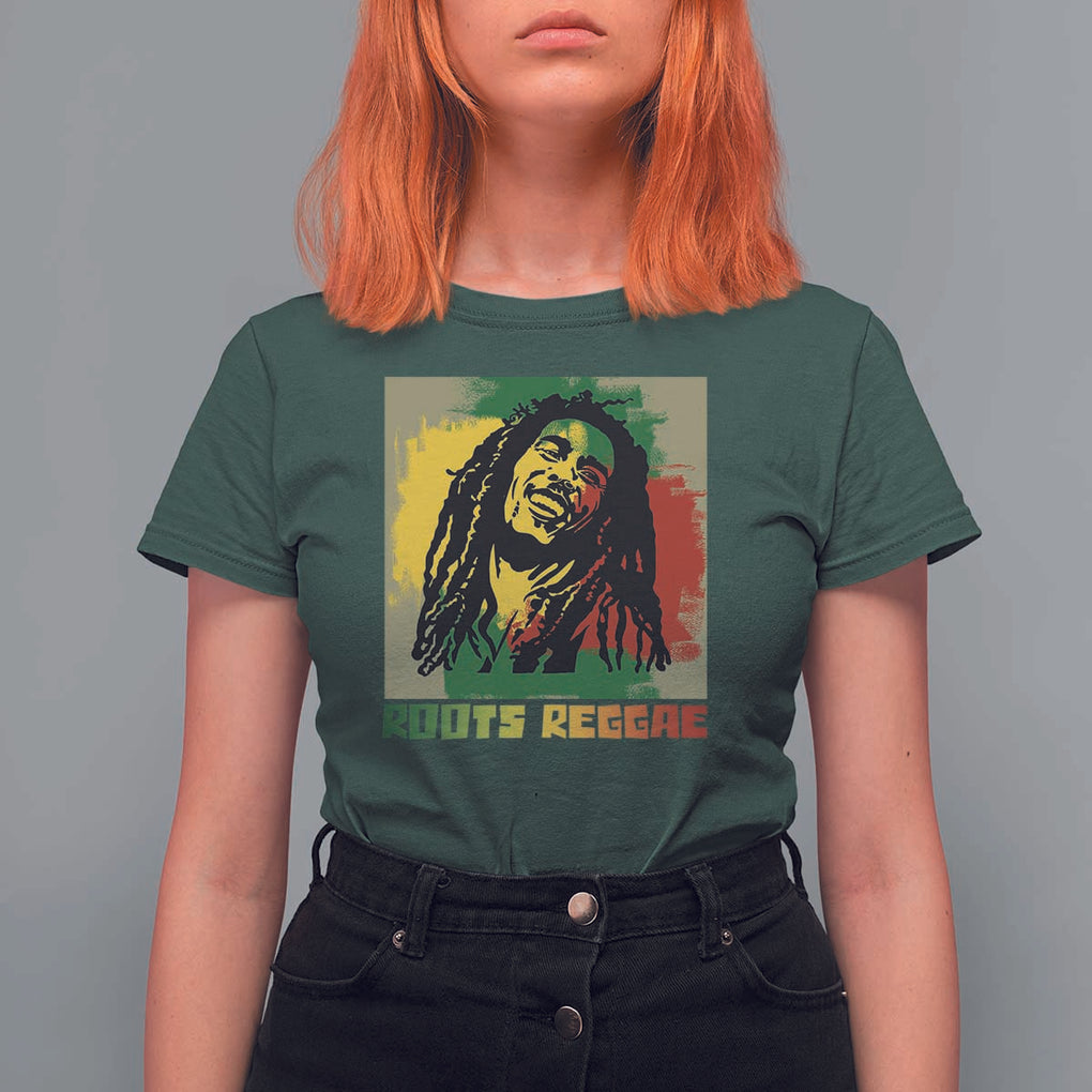 Legend Bob T Shirt For Women Roots Reggae Rastafarian Music Jamaica TS11 Dark Forest Green Print Your Wear
