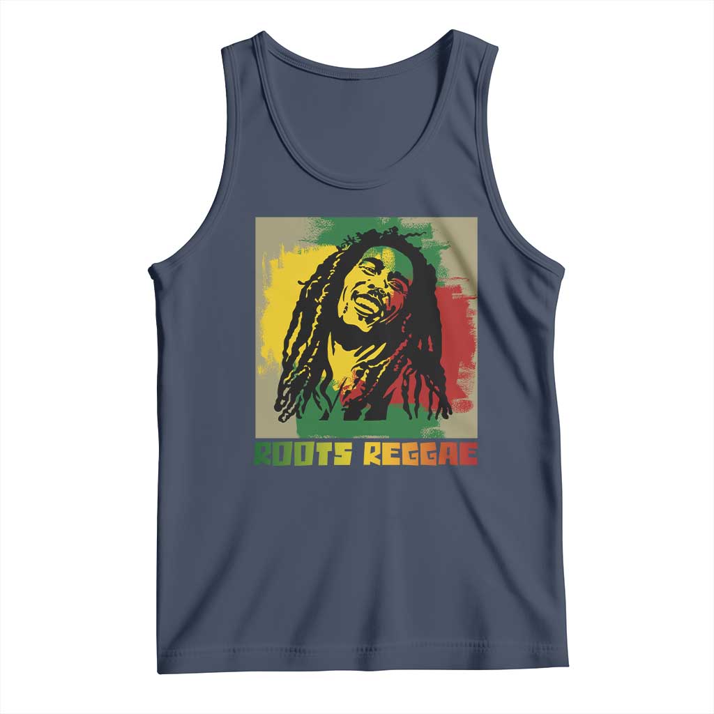 Legend Bob Tank Top Roots Reggae Rastafarian Music Jamaica TS11 Navy Print Your Wear