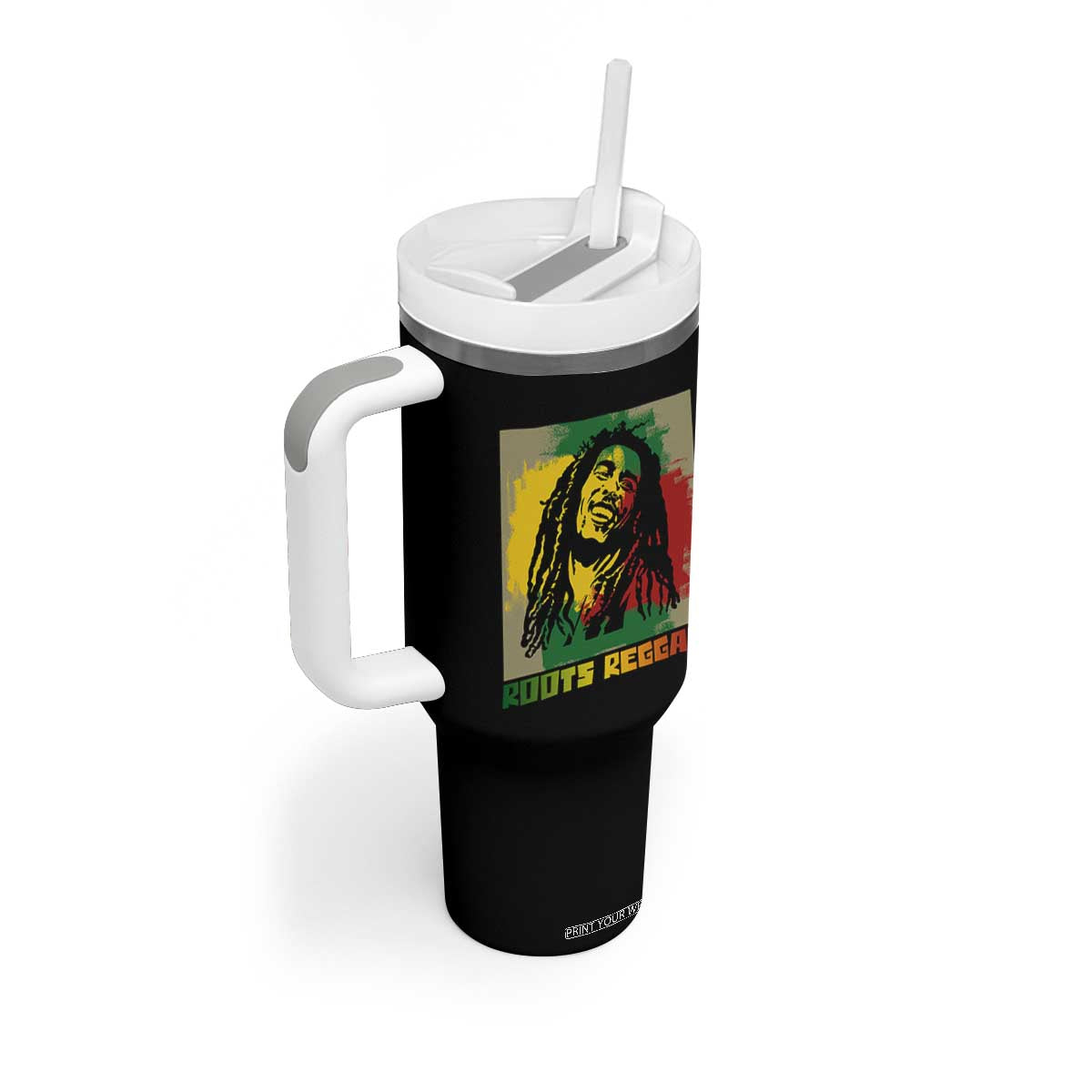 Legend Bob Tumbler With Handle Roots Reggae Rastafarian Music Jamaica TS11 Print Your Wear
