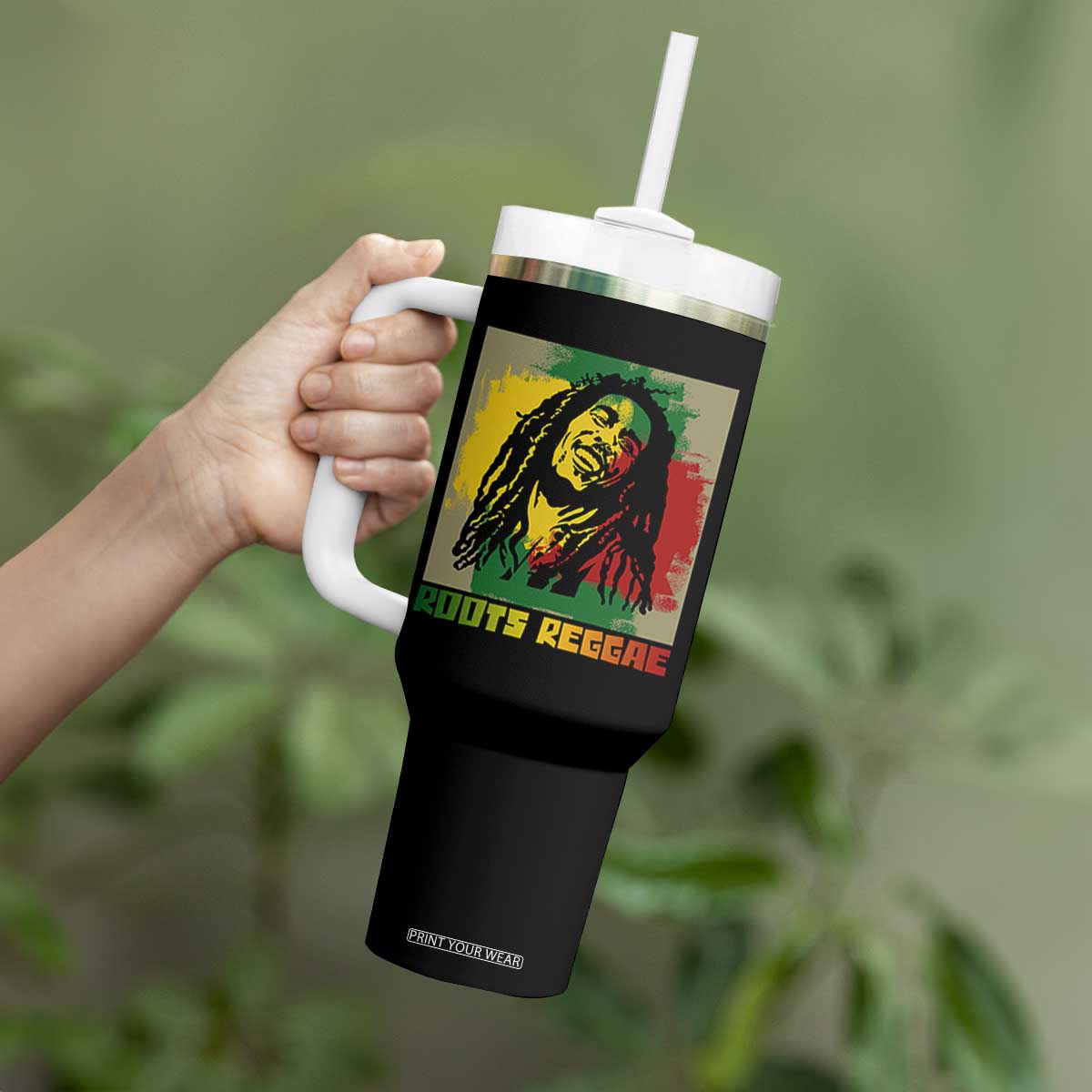 Legend Bob Tumbler With Handle Roots Reggae Rastafarian Music Jamaica TS11 Print Your Wear