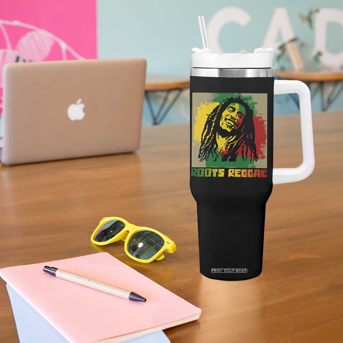 Legend Bob Tumbler With Handle Roots Reggae Rastafarian Music Jamaica TS11 Print Your Wear