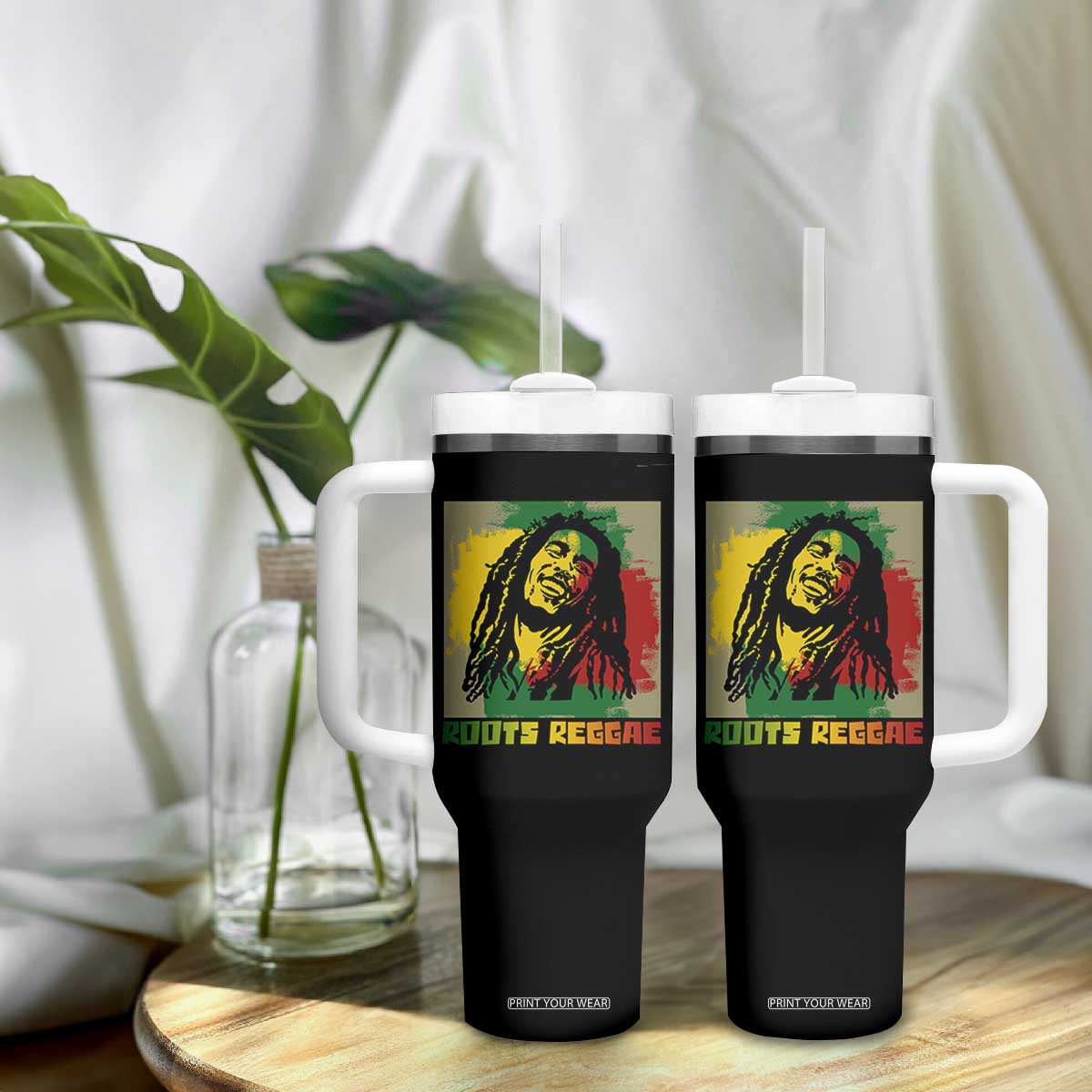 Legend Bob Tumbler With Handle Roots Reggae Rastafarian Music Jamaica TS11 Print Your Wear