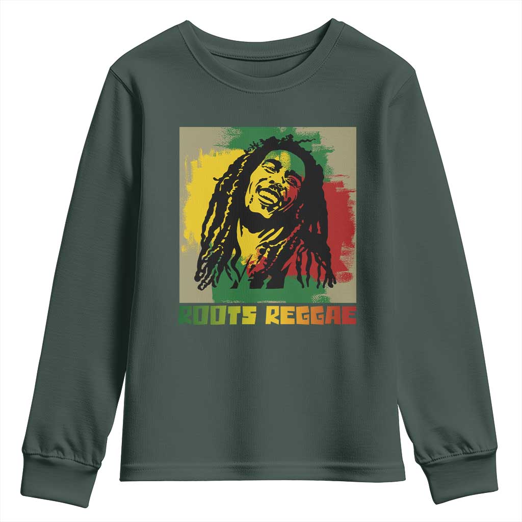 Legend Bob Youth Sweatshirt Roots Reggae Rastafarian Music Jamaica TS11 Dark Forest Green Print Your Wear