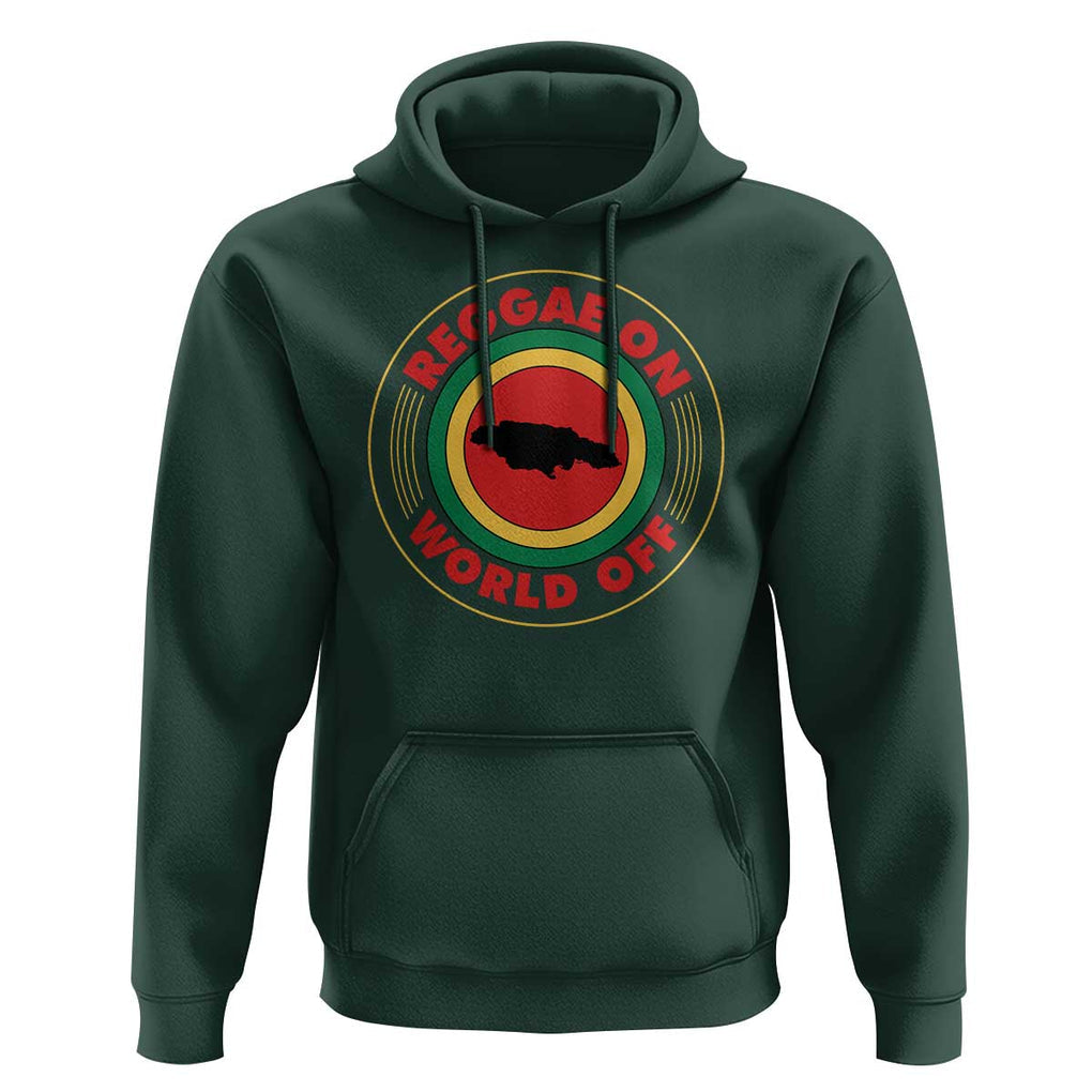 Reggae On World Off Hoodie Rasta Music Rastafarian Jamaica TS11 Dark Forest Green Print Your Wear