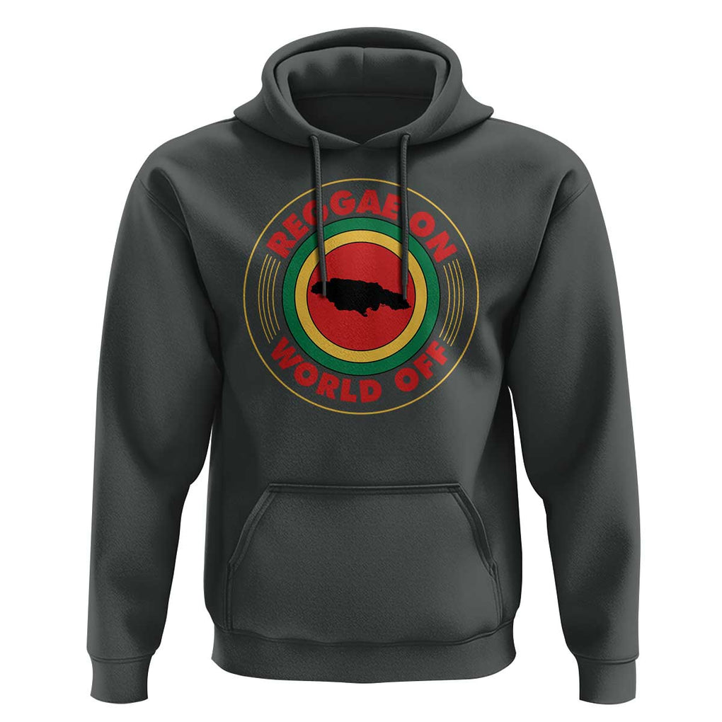 Reggae On World Off Hoodie Rasta Music Rastafarian Jamaica TS11 Dark Heather Print Your Wear