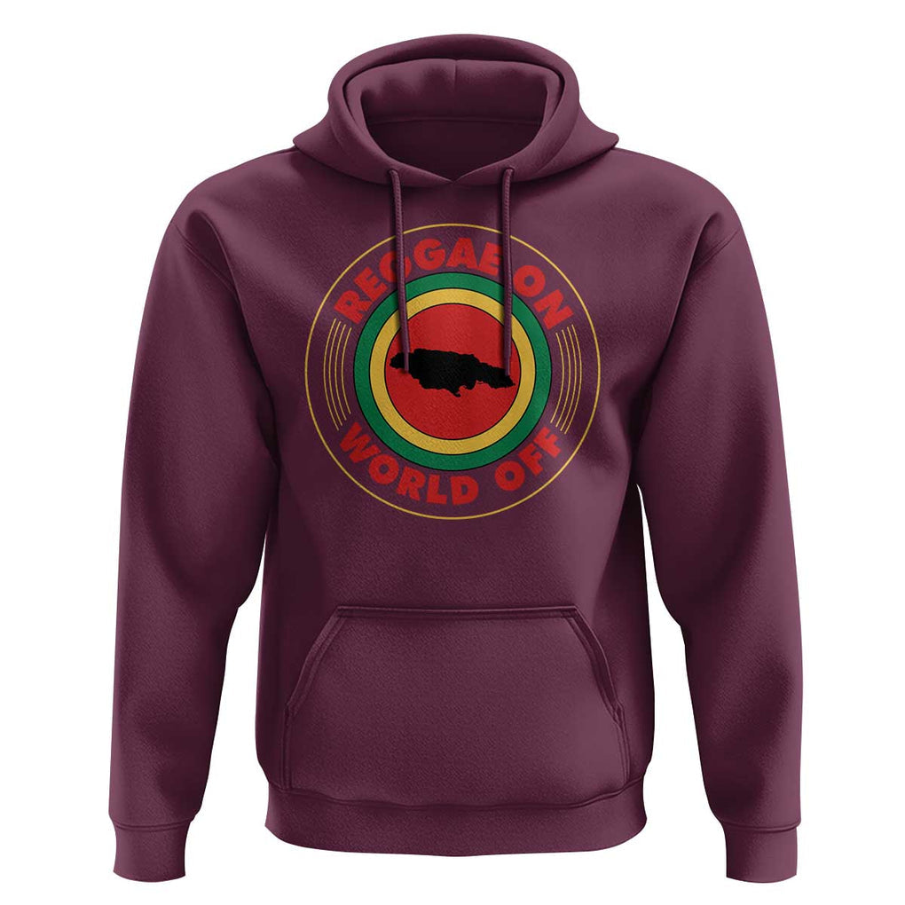 Reggae On World Off Hoodie Rasta Music Rastafarian Jamaica TS11 Maroon Print Your Wear