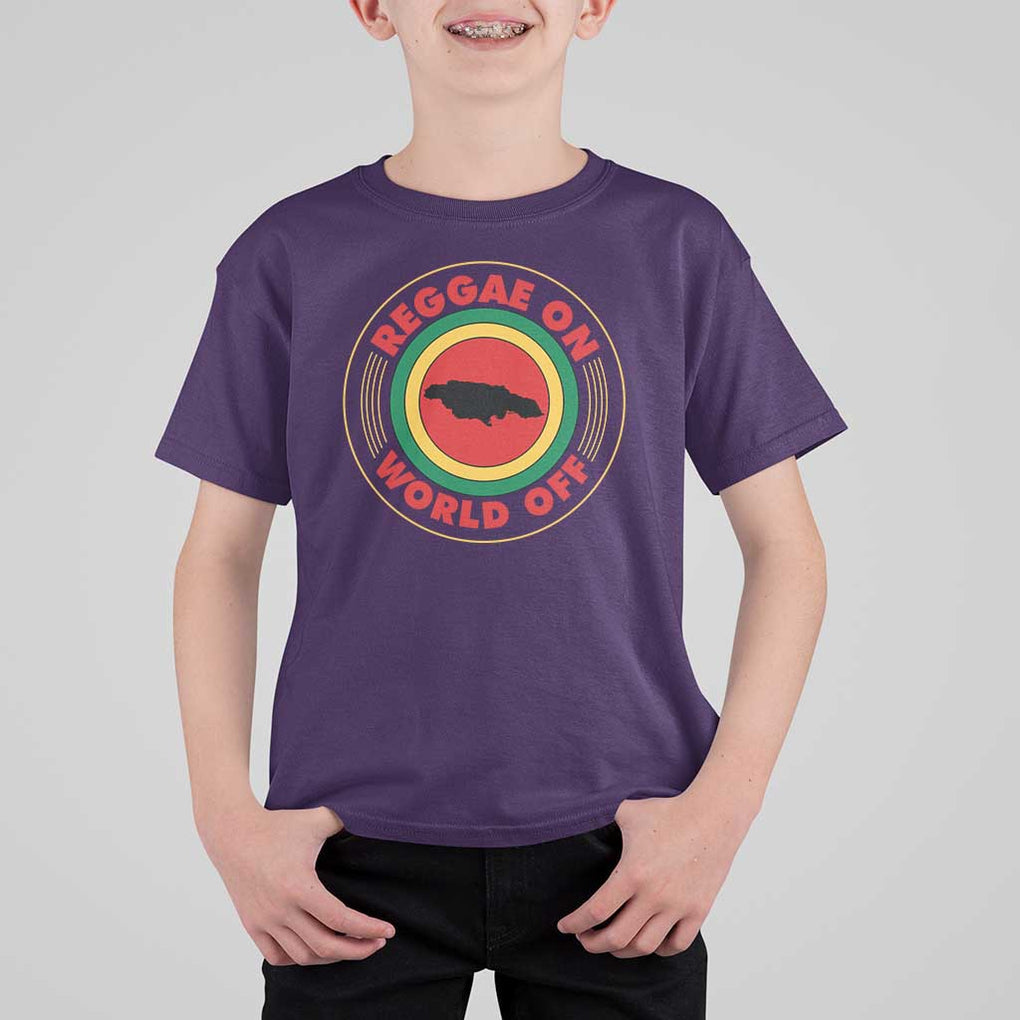 Reggae On World Off T Shirt For Kid Rasta Music Rastafarian Jamaica TS11 Purple Print Your Wear