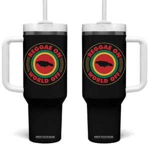 Reggae On World Off Tumbler With Handle Rasta Music Rastafarian Jamaica TS11 One Size: 40 oz Black Print Your Wear
