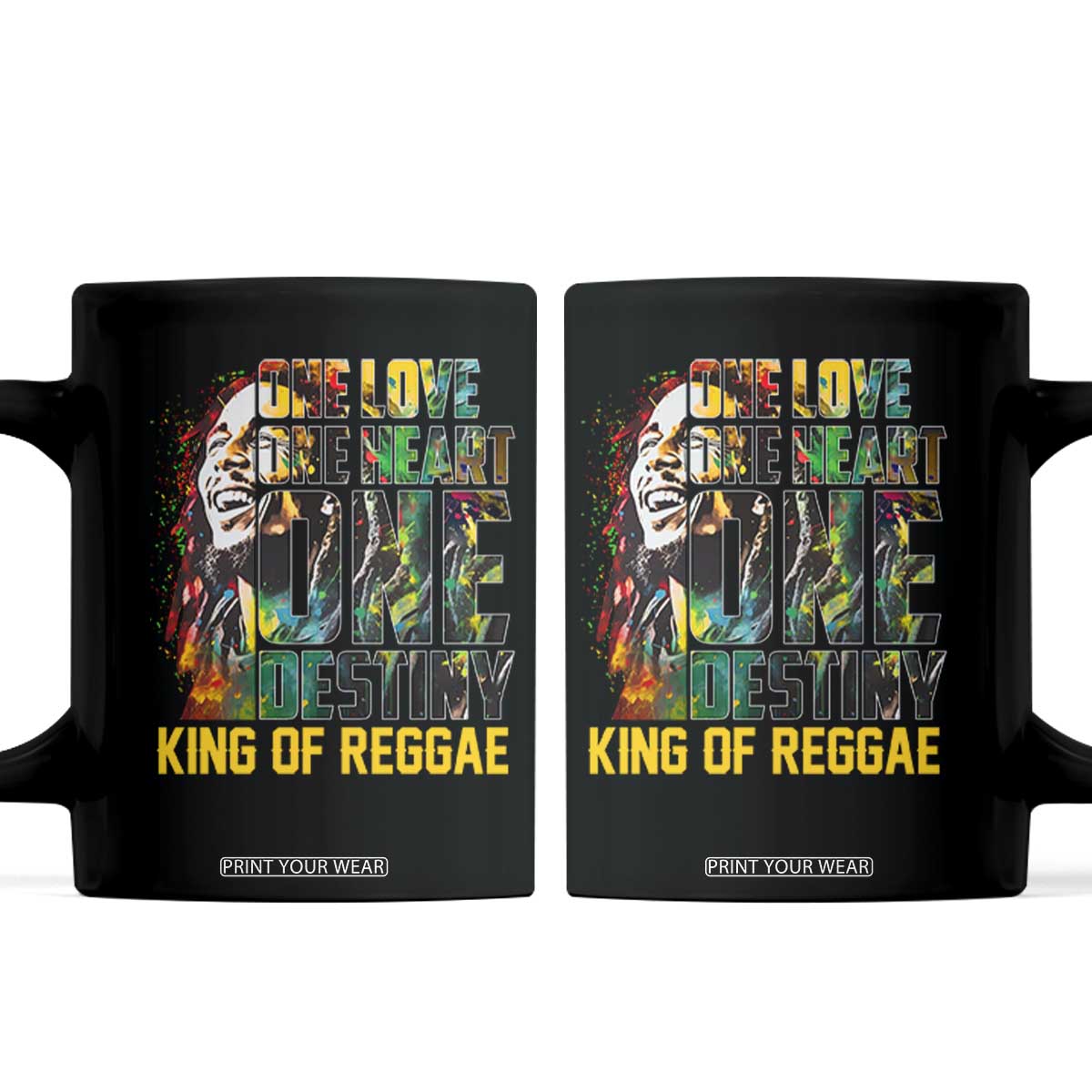 Legend Bob Coffee Mug One Love Heart Destiny King Of Reggae TS11 Black Print Your Wear