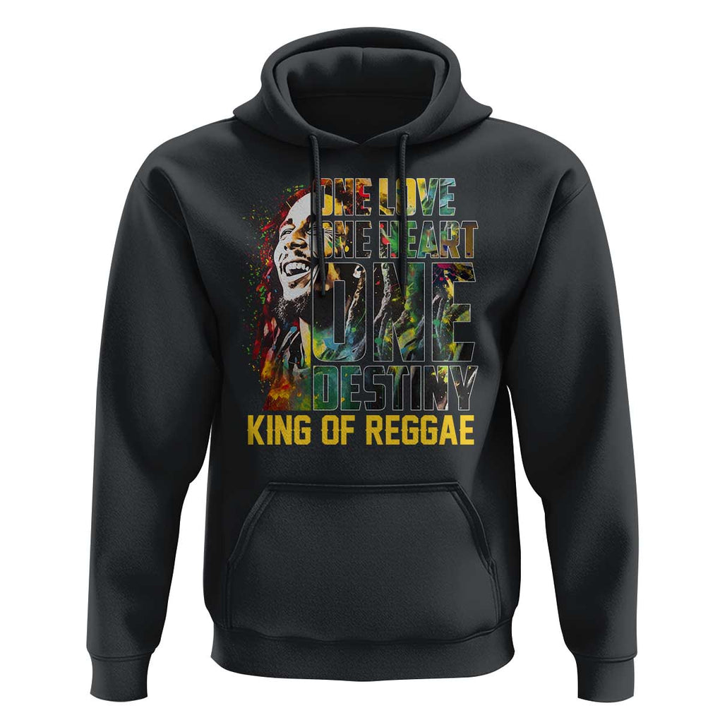 Legend Bob Hoodie One Love Heart Destiny King Of Reggae TS11 Black Print Your Wear
