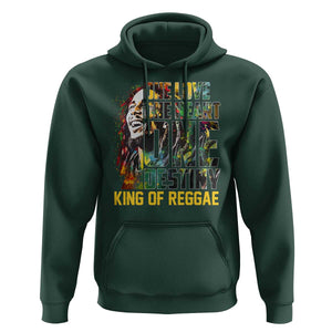 Legend Bob Hoodie One Love Heart Destiny King Of Reggae TS11 Dark Forest Green Print Your Wear