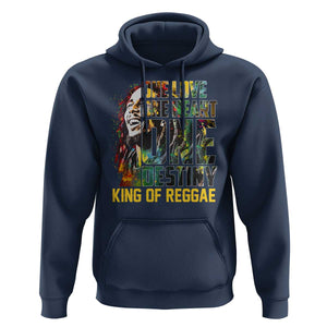 Legend Bob Hoodie One Love Heart Destiny King Of Reggae TS11 Navy Print Your Wear