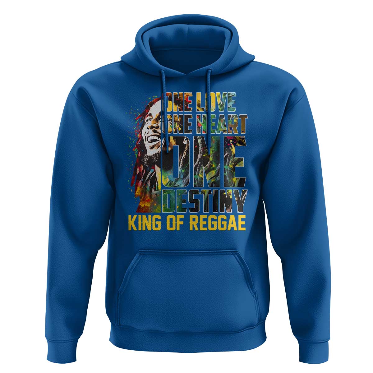 Legend Bob Hoodie One Love Heart Destiny King Of Reggae TS11 Royal Blue Print Your Wear