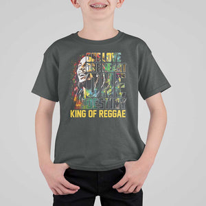 Legend Bob T Shirt For Kid One Love Heart Destiny King Of Reggae TS11 Dark Heather Print Your Wear